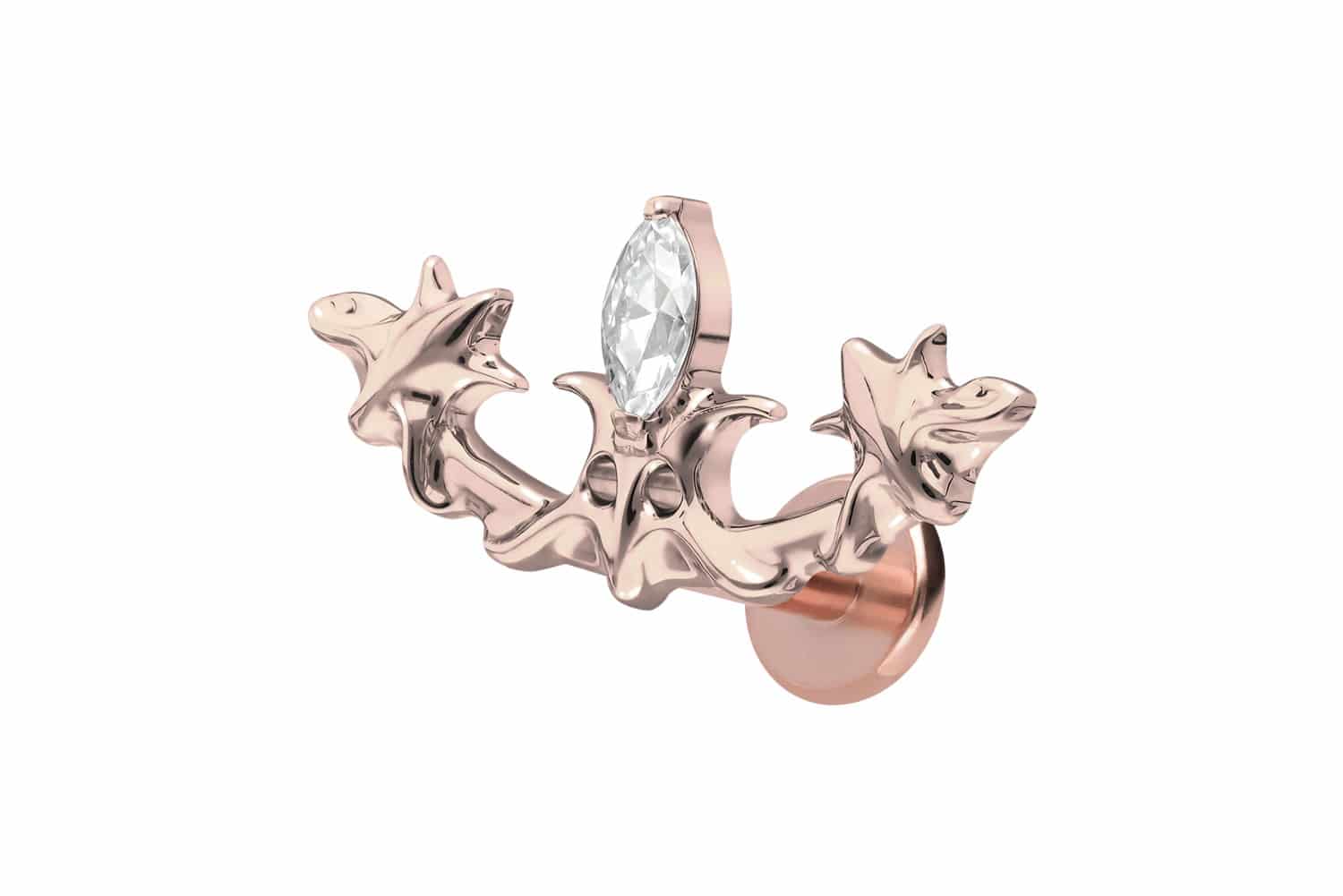 Titan Labret Piercing mit Innengewinde GOTISCHES DESIGN
